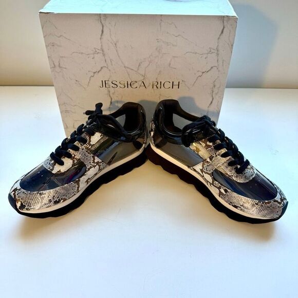 Jessica Rich Transparent Sneakers with snakeskin print . New with box! Size 39 (